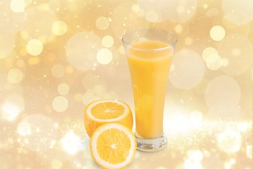 Orange juice and slices of orange on background © BillionPhotos.com