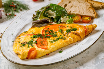 omelette breakfast on plate