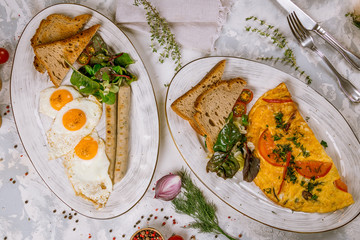 omelette breakfast on plate