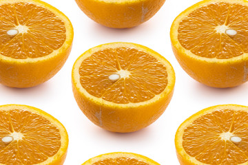 orange cut and jouice isolated in white background