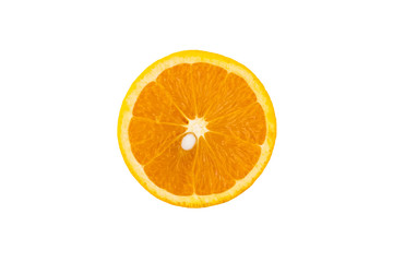 orange cut and jouice isolated in white background