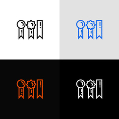 Fototapeta premium badge outline education icon, vector illustrator