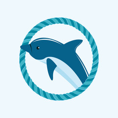 dolphin emblem with rope image 