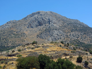 Fototapeta na wymiar Europe, Greece, Mycenae, view of one of the oldest settlements in Europe, the cradle of modern culture.