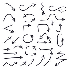 Hand drawn black arrows