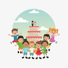 Obraz na płótnie Canvas child with happy birthday related icons image 