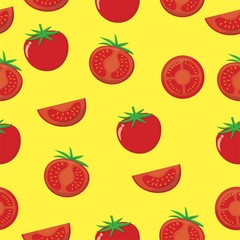 Seamless background with tomato pattern 