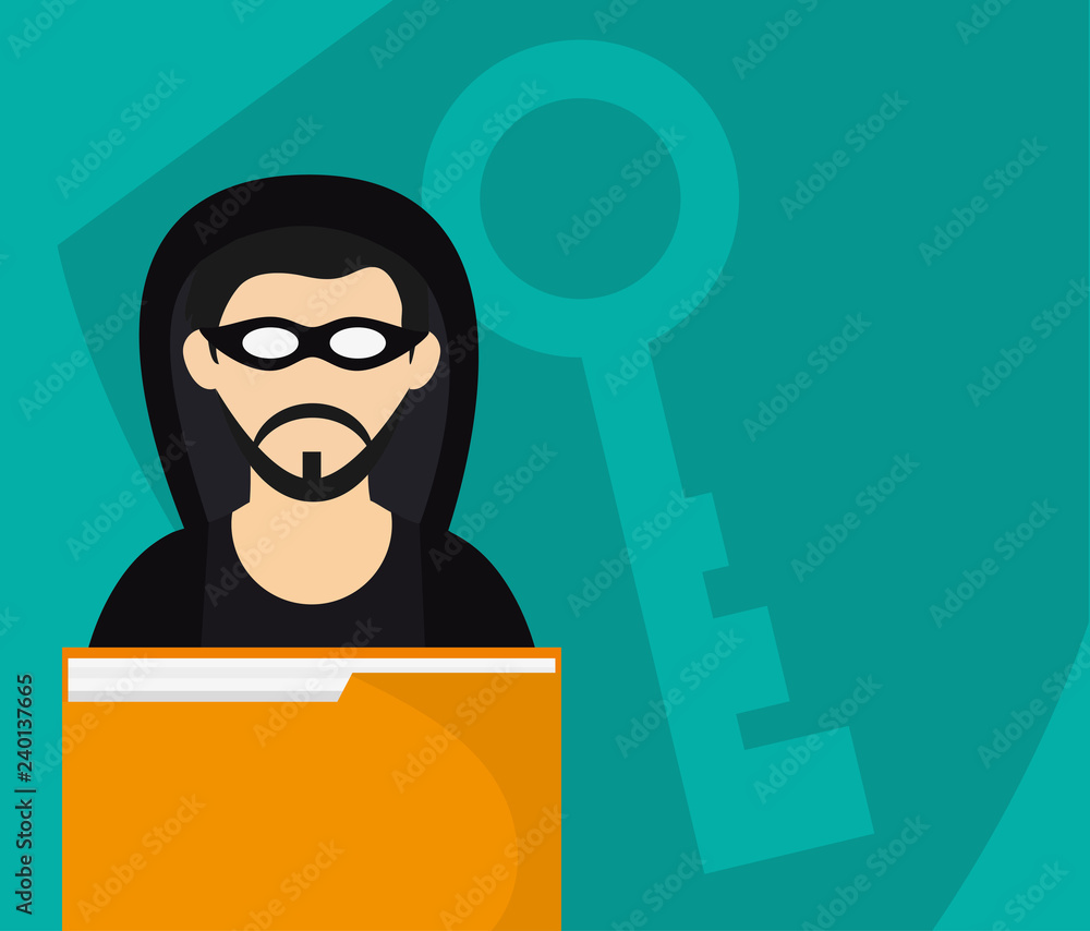 Poster internet security related icons image