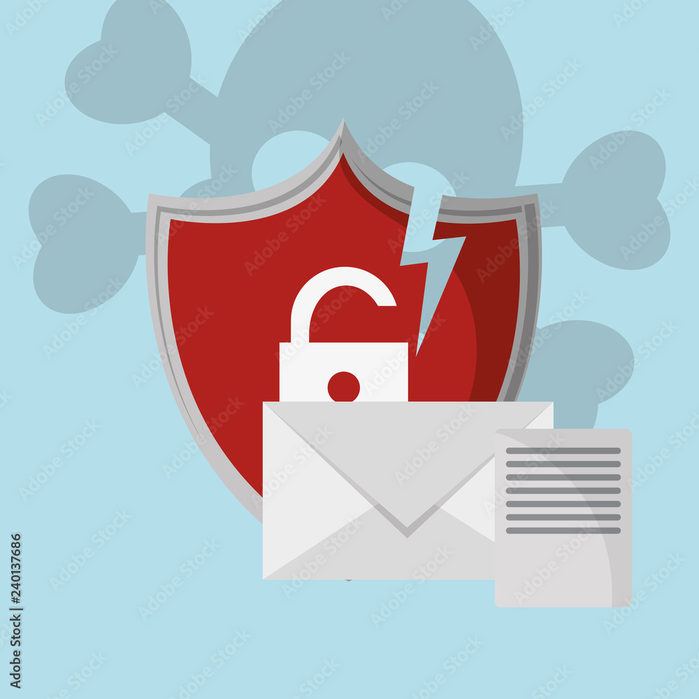 Poster internet security related icons image