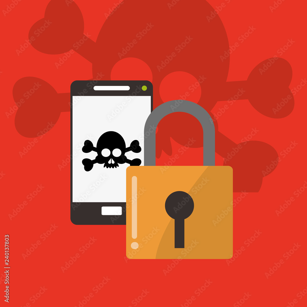 Poster internet security related icons image