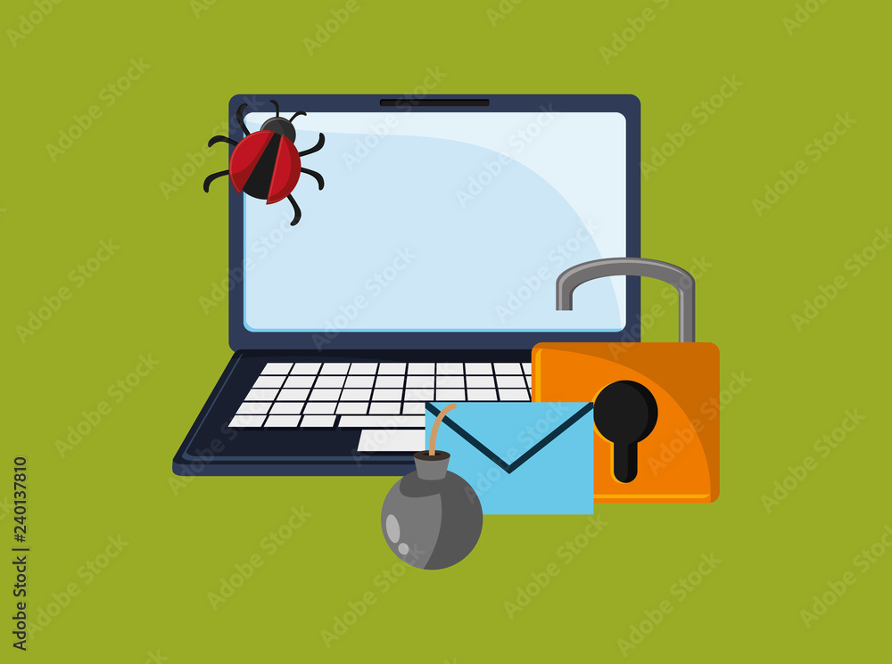 Poster internet security related icons image