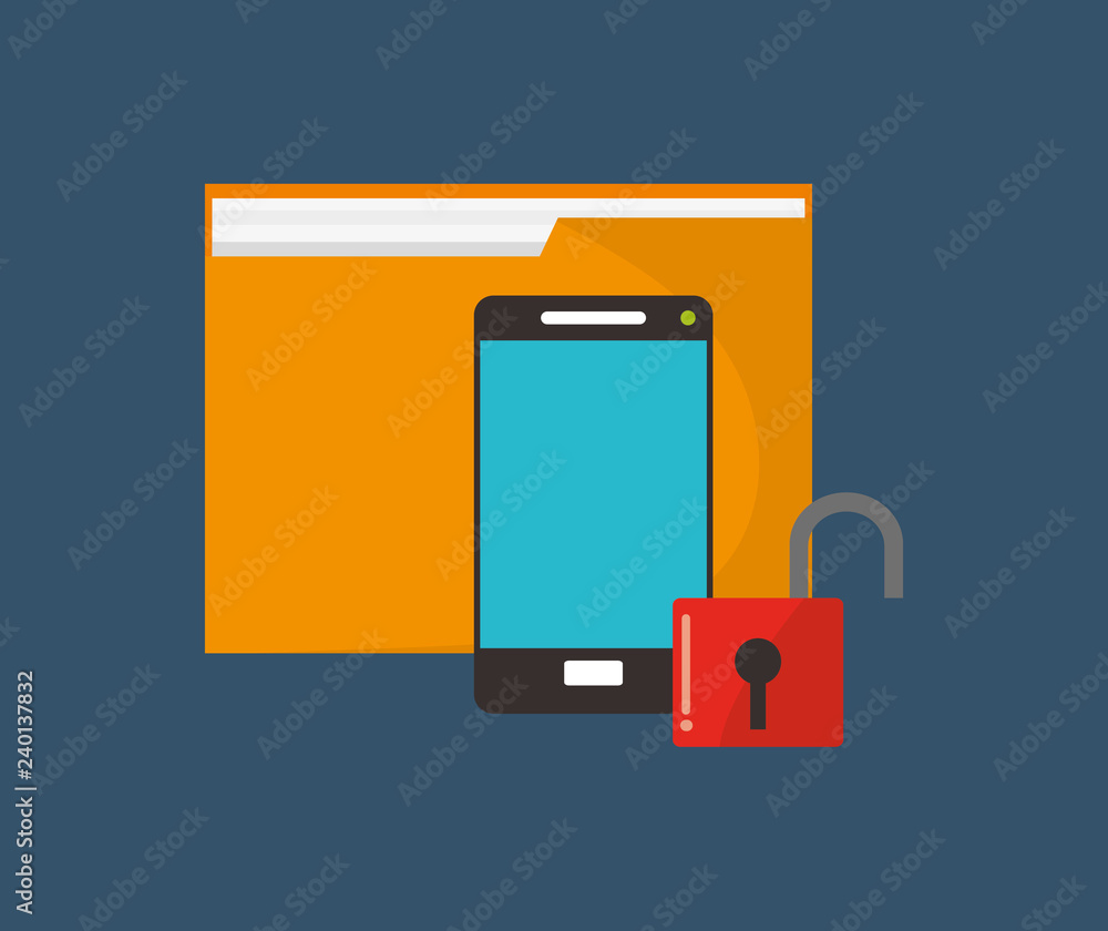 Poster internet security related icons image