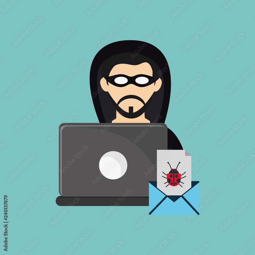 Poster internet security related icons image