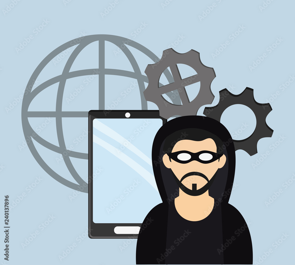 Poster internet security related icons image