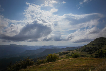 clouds over mountains
