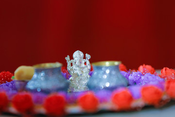 Hindu ceremony. Puja  thali