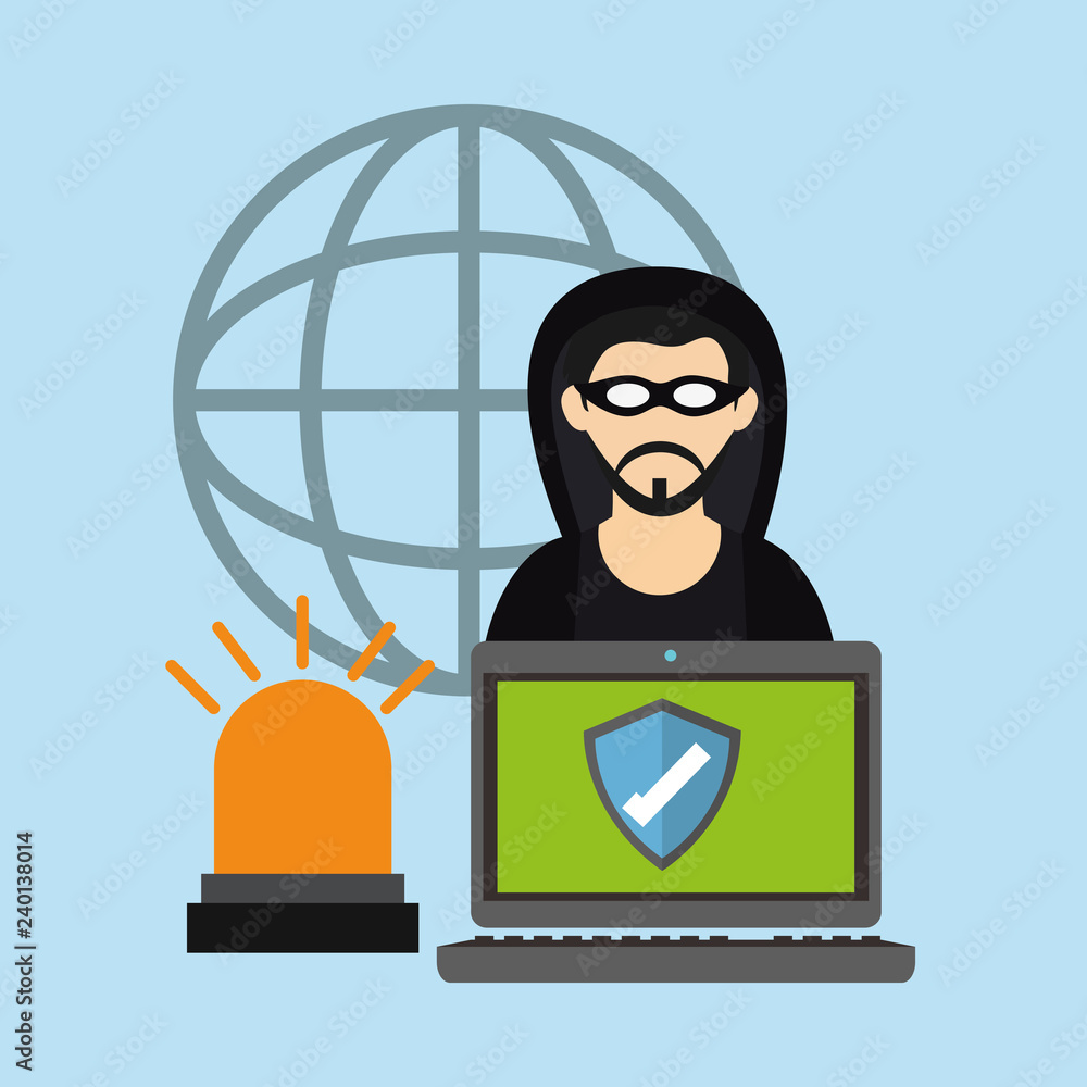 Poster internet security related icons image