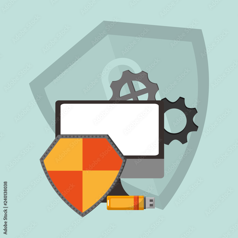 Poster internet security related icons image