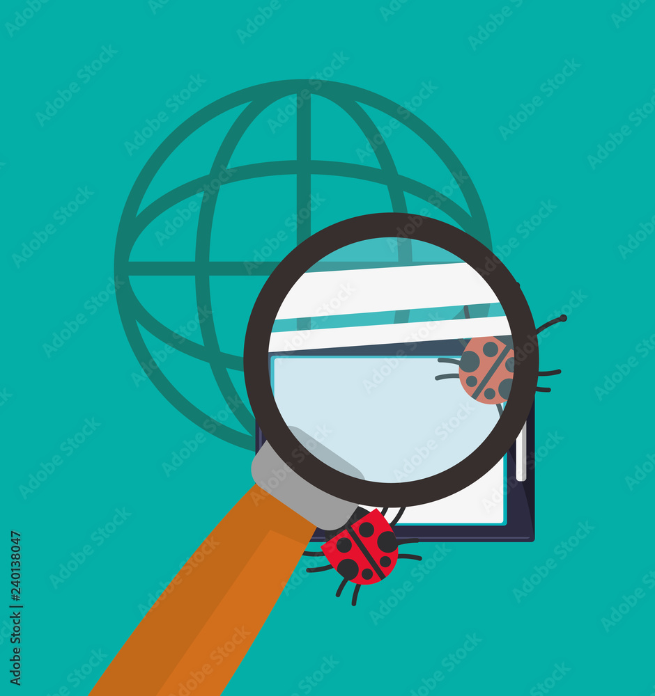 Poster internet security related icons image
