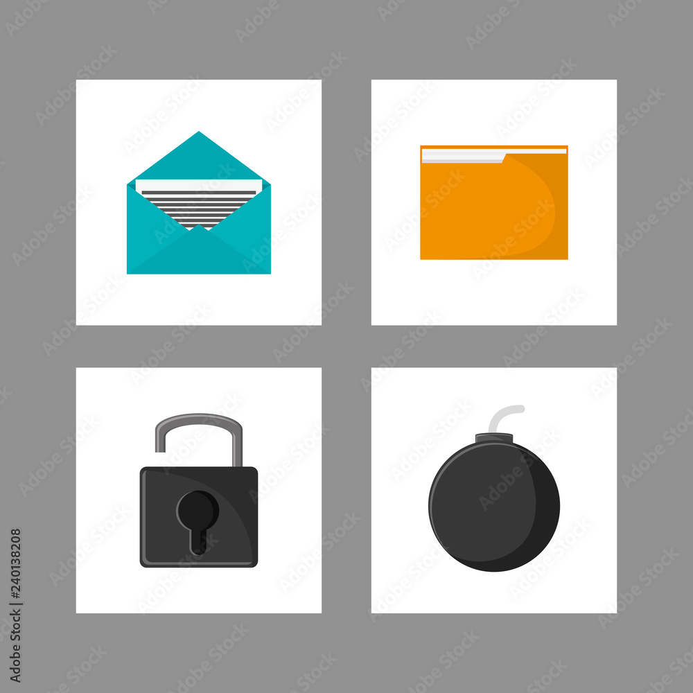 Poster internet security related icons image