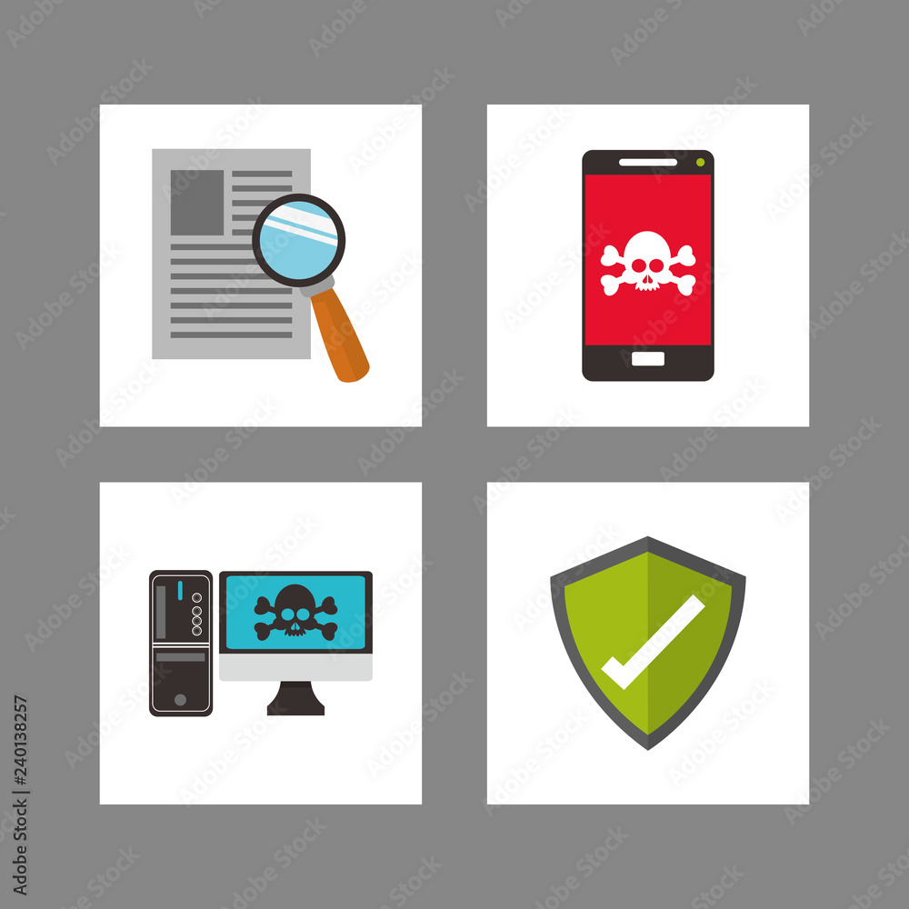 Poster internet security related icons image