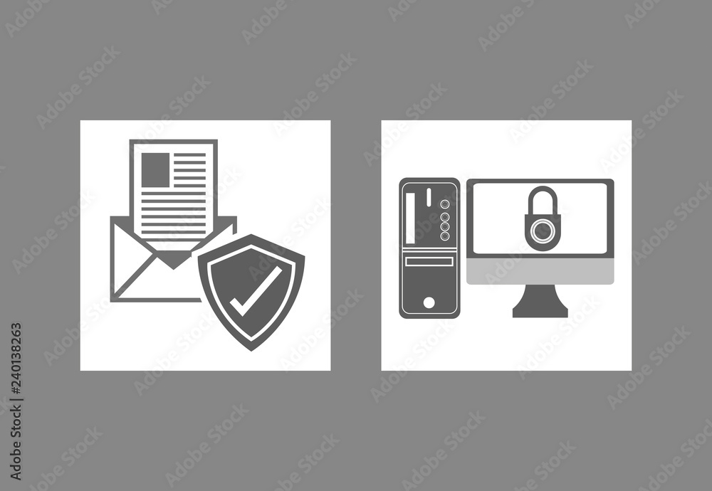 Poster internet security related icons image