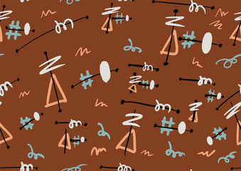 line and geometric vintage retro seamless pattern 