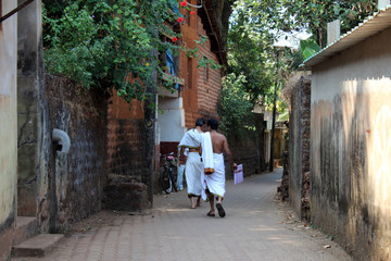 India, Karnataka. Monks.