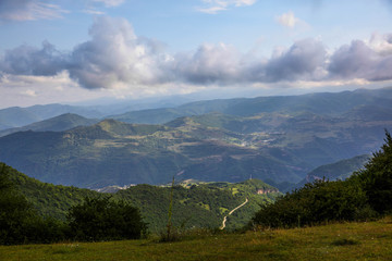 landscape with mountains and clouds