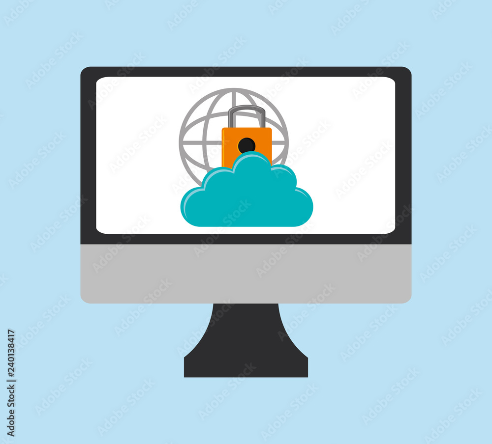 Poster internet security related icons image