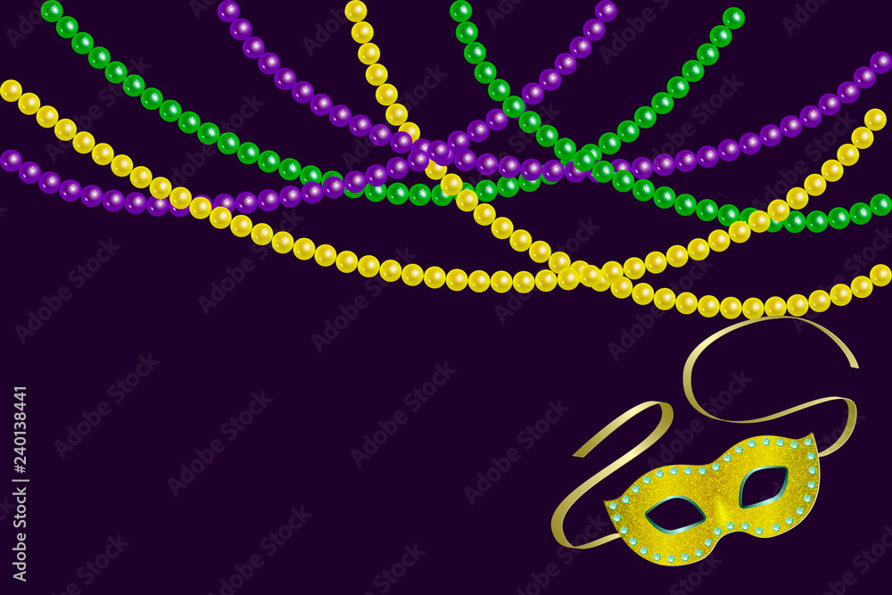 Wall mural mardi gras carnival party design.