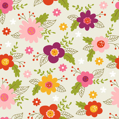 Seamless pattern for spring with flowers.