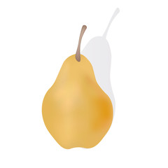 Pear with shadow. Isolated