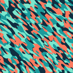 Colourful Army military camouflage seamless pattern textile, 3d render