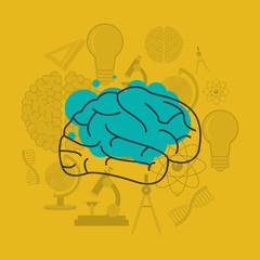 human brain and science related icons image 