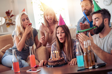 Friends celebrating birthday