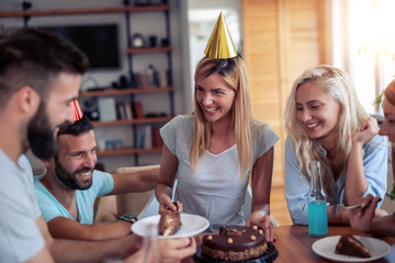 Friends celebrating birthday