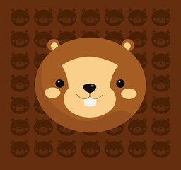 beaver with pattern background image 