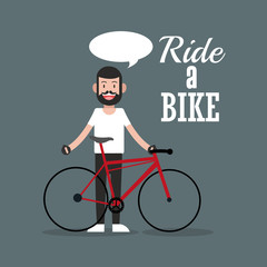 bike and cyclist icons image 
