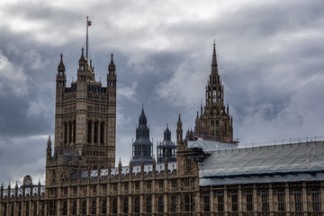 Fototapeta na wymiar Close up view of Houses of Parliament and Big Ben. London, England.