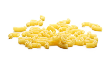 Macaroni pasta isolated on white background