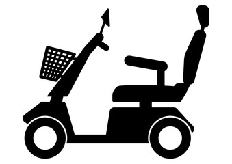 gz231 GrafikZeichnung - siwb501 SignIsolatedWhiteBackground siwb - english - mobility scooter (travel-mobility-scooter) - simple template - DIN A2, A3, A4 - xxl g6905