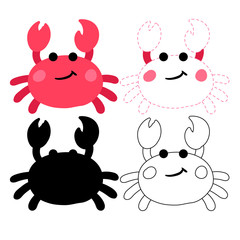 crab worksheet vector design