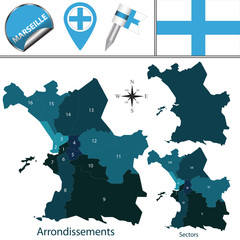 Map of Marseille, France