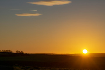 Fototapeta premium Sunrise over Yorkshire Landscape