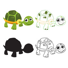turtle worksheet vector design