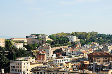 Fototapeta na wymiar View of Rome from Basilica of Saint Peter. Vatican city (Rome, Italy).