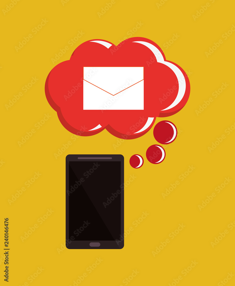 Poster mobile messaging related icons image