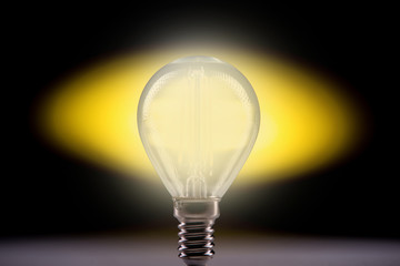 Silhouette led lamps on a yellow background