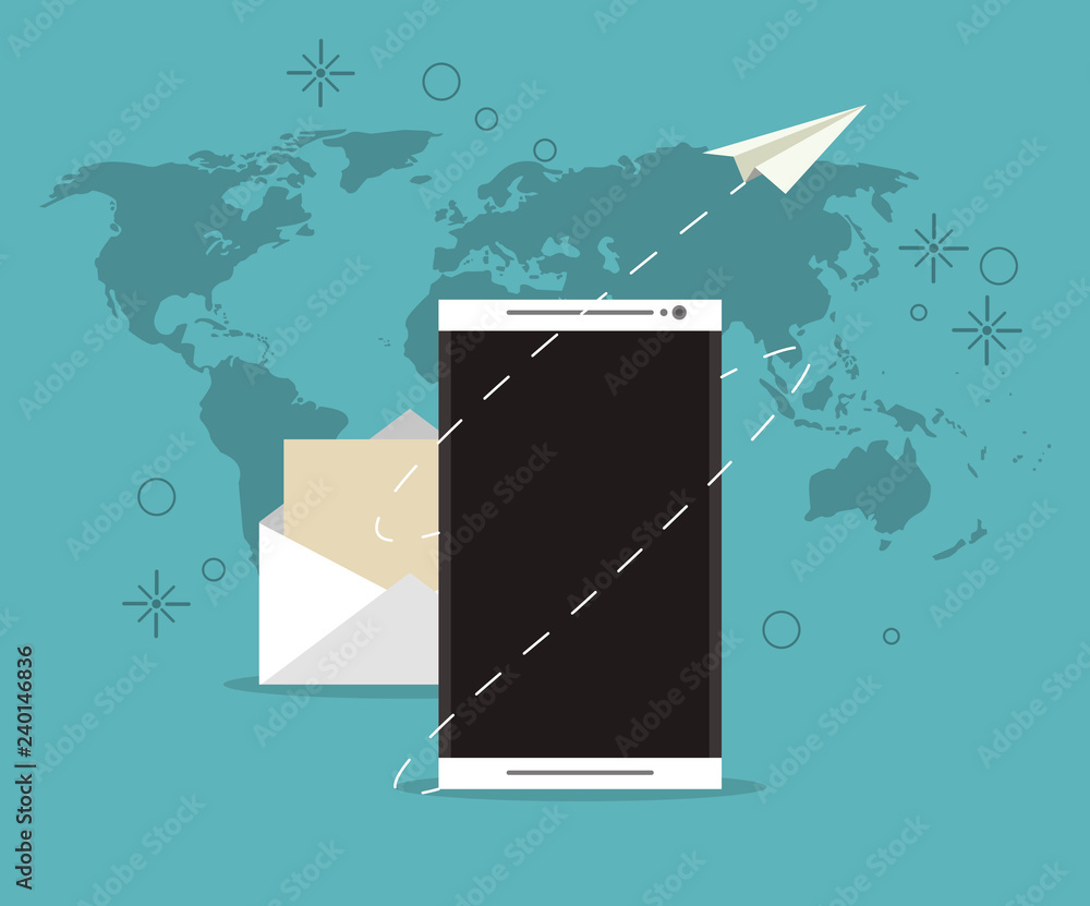 Poster digital messaging related icons image